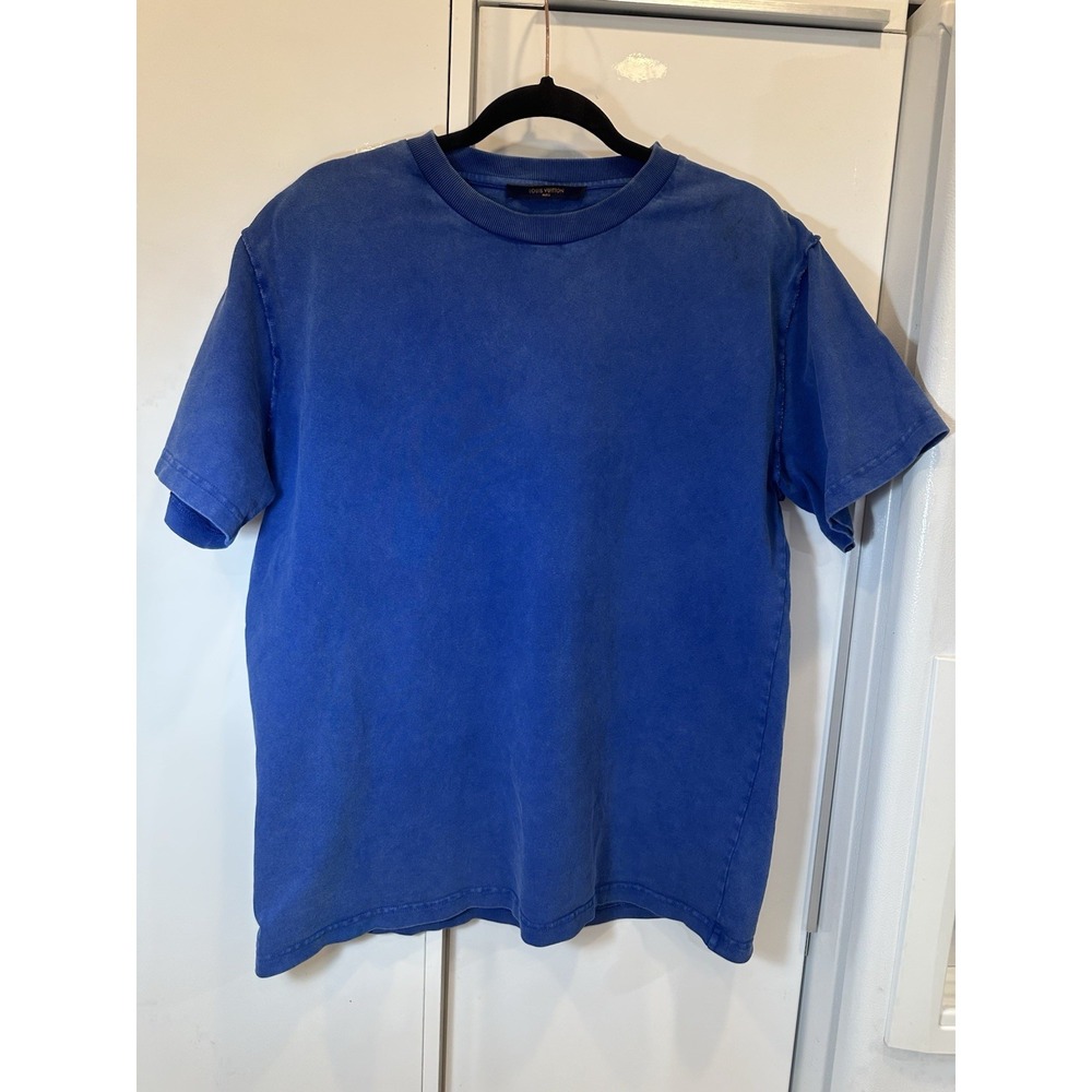 LOUIS VUITTON Inside Out Cotton Men's Blue T-shirt Made in Italy Sz Large